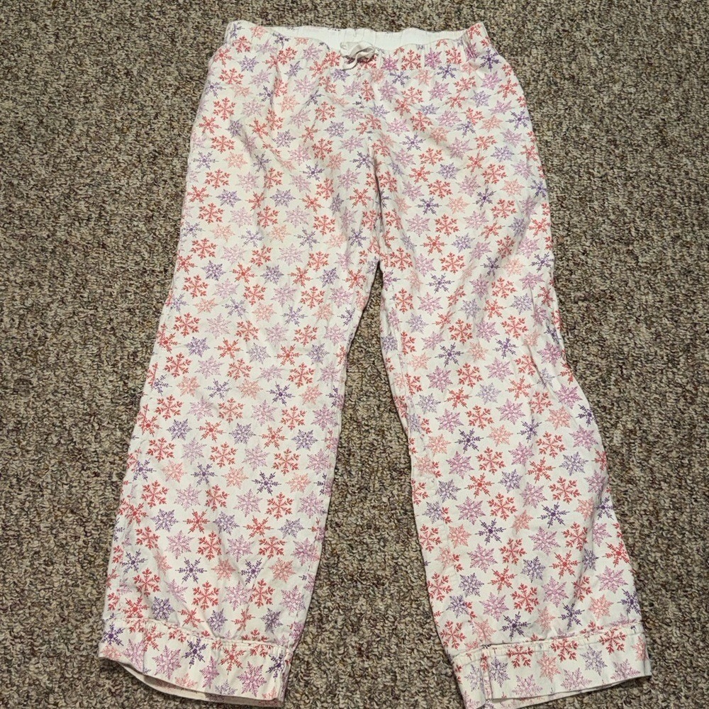 Women's size medium pajama pants lounge pants Festive Snowflake Pants sleep